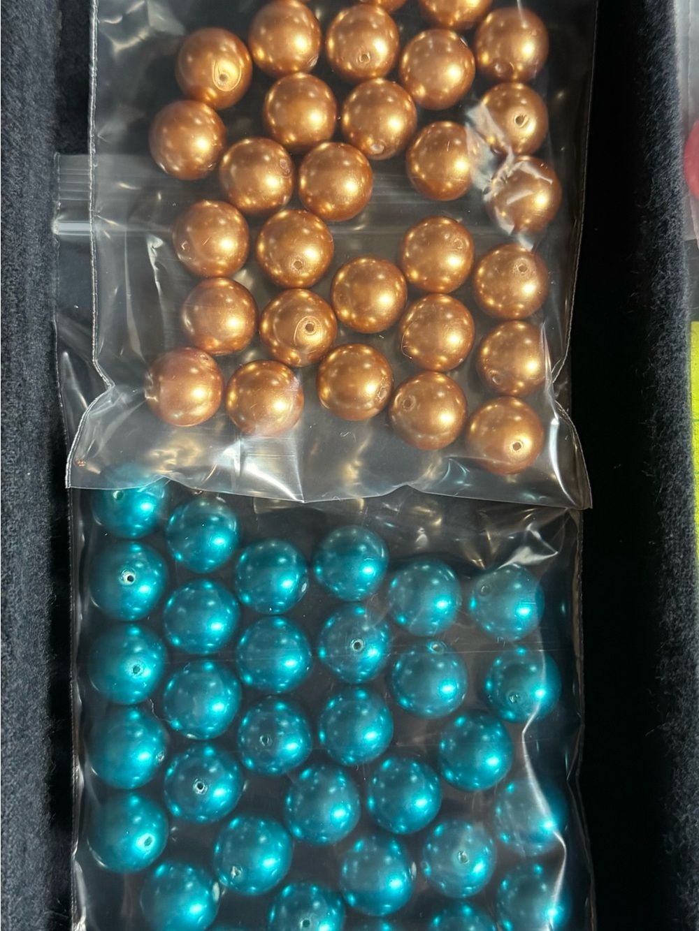 Round Metallic Beads for Jewelry and Crafting - Teal & Copper